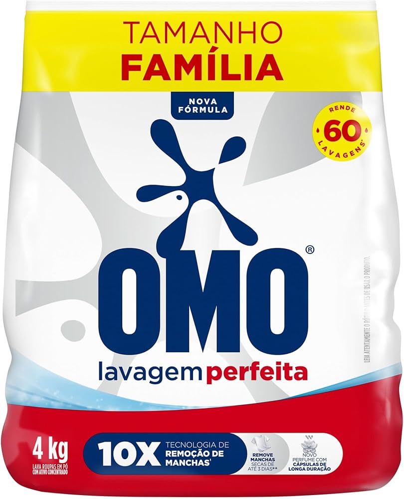 Sabão em Pó OMO Lavagem Perfeita Tamanho Família 4kg
