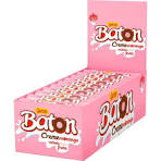 BATON BASTÃO RECHEADO MORANGO CREME CAIXA C/ 30UN