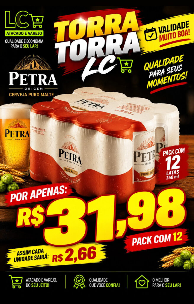 Torra Torra – Cerveja Petra Puro Malte pack 12 latas