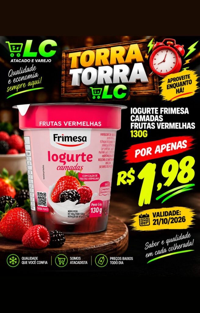 Torra Torra – Iogurte Frimesa Camadas Frutas Vermelhas 130g